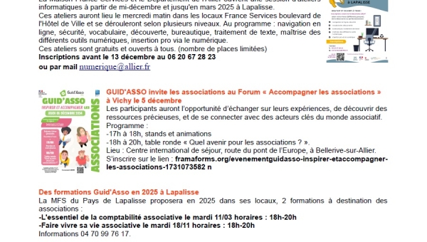 Lettre d'informations 2024 - N°15 Maison France Services Pays de Lapalisse